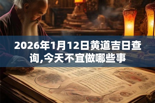 2026年1月12日黄道吉日查询,今天不宜做哪些事