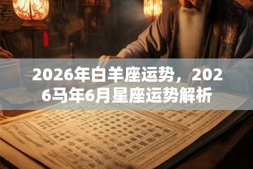 2026年白羊座运势，2026马年6月星座运势解析