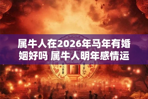 属牛人在2026年马年有婚姻好吗 属牛人明年感情运势如何