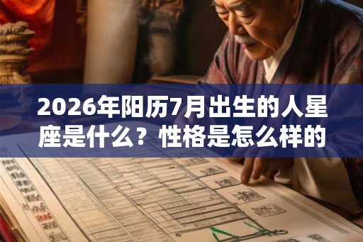 2026年阳历7月出生的人星座是什么？性格是怎么样的？