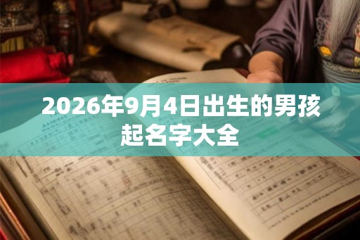 2026年9月4日出生的男孩起名字大全