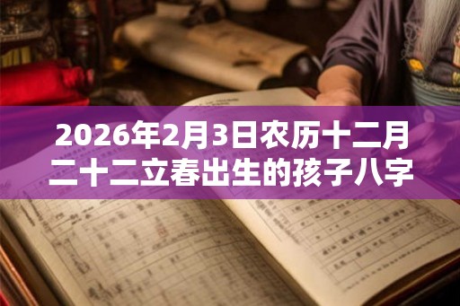 2026年2月3日农历十二月二十二立春出生的孩子八字是什么