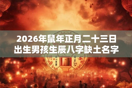 2026年鼠年正月二十三日出生男孩生辰八字缺土名字推荐