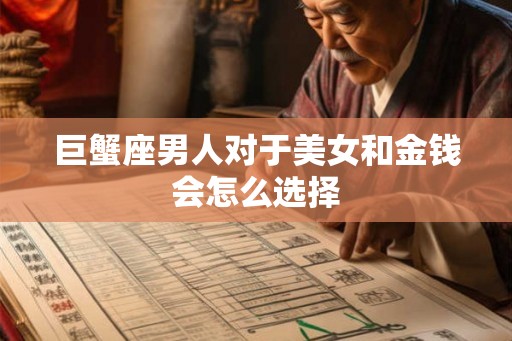 巨蟹座男人对于美女和金钱会怎么选择