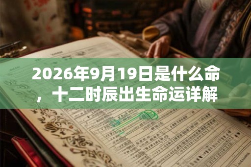 2026年9月19日是什么命，十二时辰出生命运详解