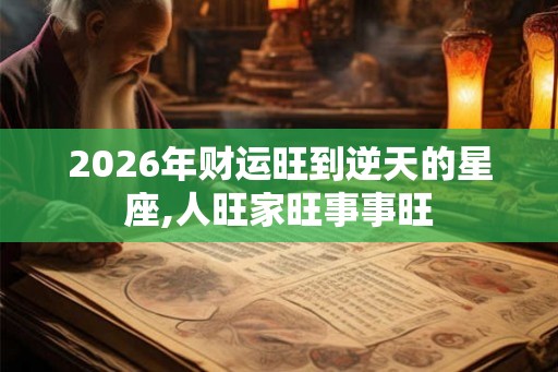 2026年财运旺到逆天的星座,人旺家旺事事旺