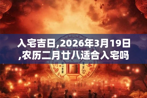 入宅吉日,2026年3月19日,农历二月廿八适合入宅吗