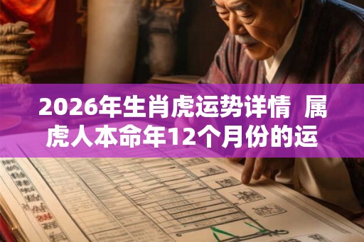 2026年生肖虎运势详情  属虎人本命年12个月份的运程