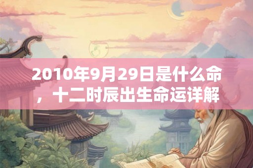 2010年9月29日是什么命，十二时辰出生命运详解