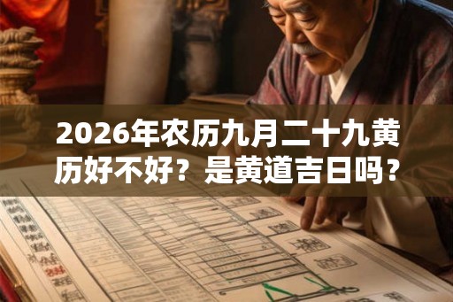 2026年农历九月二十九黄历好不好？是黄道吉日吗？
