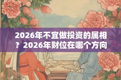 2026年不宜做投资的属相?2026年财位在哪个方向? 2026年不宜做投资的属相?2026年财位在哪个方向?