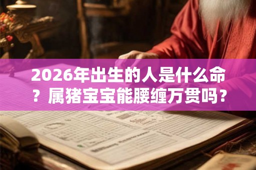 2026年出生的人是什么命？属猪宝宝能腰缠万贯吗？