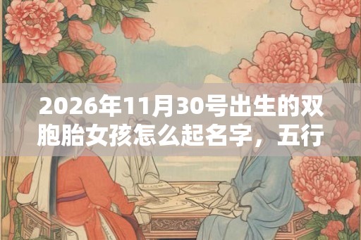 2026年11月30号出生的双胞胎女孩怎么起名字,五行属什么? 2026年11月30号出生的双胞胎女孩怎么起名字,五行属什么?