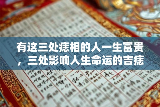 有这三处痣相的人一生富贵，三处影响人生命运的吉痣盘点！