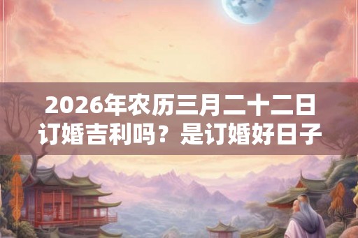 2026年农历三月二十二日订婚吉利吗?是订婚好日子吗? 2026年农历三月二十二日订婚吉利吗?是订婚好日子吗?
