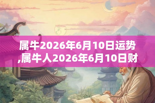 属牛2026年6月10日运势,属牛人2026年6月10日财运,生肖牛2026年6月10日运势