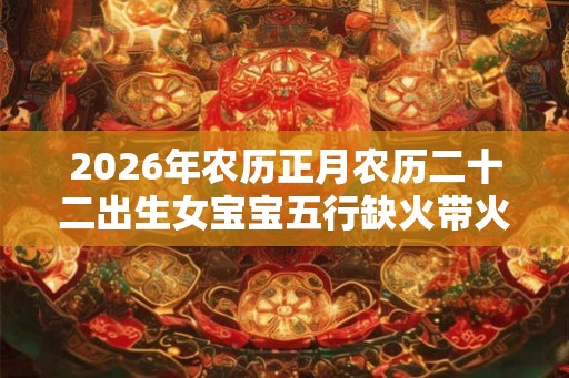 2026年农历正月农历二十二出生女宝宝五行缺火带火字旁的名字