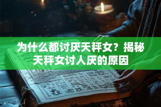 为什么都讨厌天秤女？揭秘天秤女讨人厌的原因