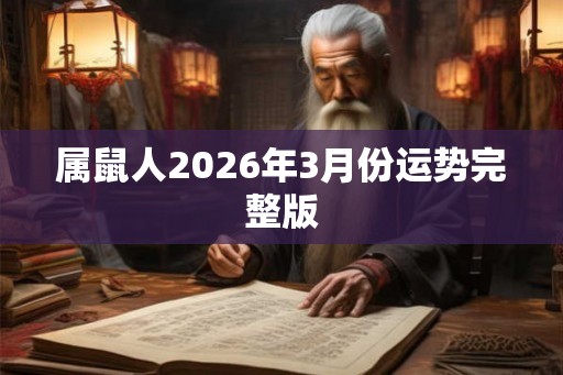 属鼠人2026年3月份运势完整版