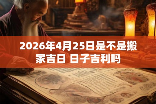 2026年4月25日是不是搬家吉日 日子吉利吗