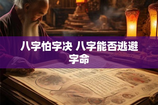 八字怕字决 八字能否逃避字命