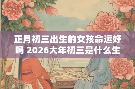 正月初三出生的女孩命运好吗 2026大年初三是什么生肖