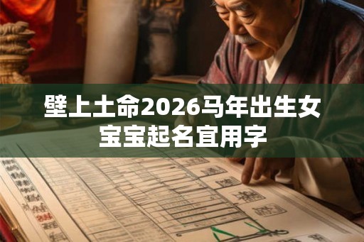 壁上土命2026马年出生女宝宝起名宜用字