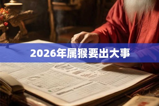 2026年属猴要出大事