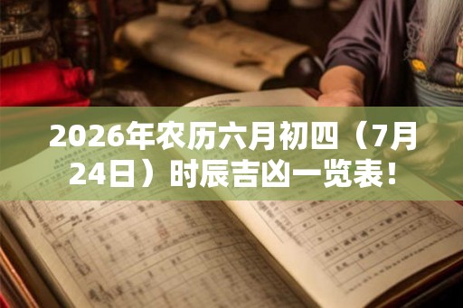 2026年农历六月初四（7月24日）时辰吉凶一览表！