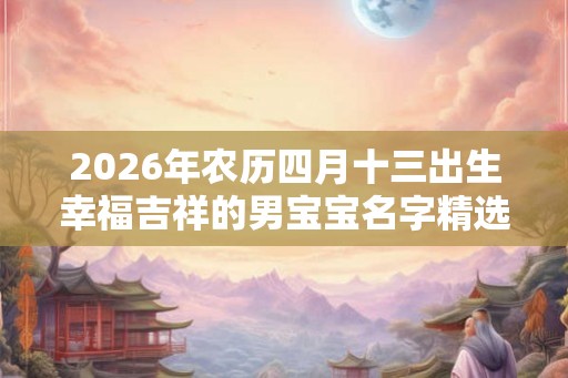 2026年农历四月十三出生幸福吉祥的男宝宝名字精选！