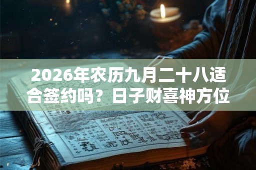 2026年农历九月二十八适合签约吗？日子财喜神方位？