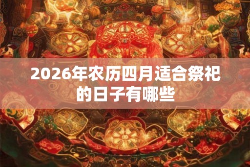 2026年农历四月适合祭祀的日子有哪些