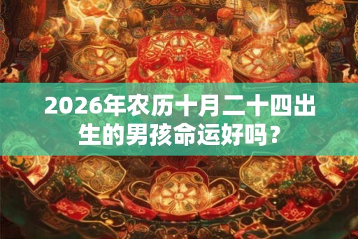 2026年农历十月二十四出生的男孩命运好吗？