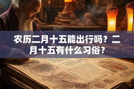 农历二月十五能出行吗？二月十五有什么习俗？