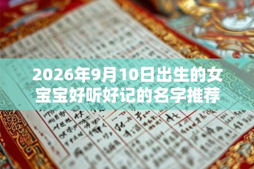 2026年9月10日出生的女宝宝好听好记的名字推荐 2026年9月10日出生的女宝宝好听好记的名字推荐
