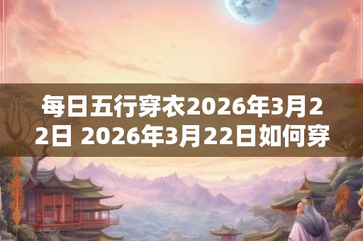 每日五行穿衣2026年3月22日 2026年3月22日如何穿五行