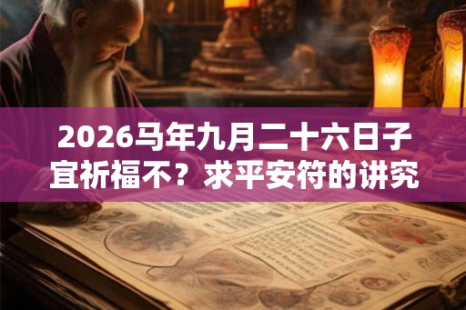 2026马年九月二十六日子宜祈福不？求平安符的讲究