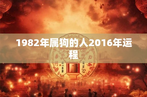 1982年属狗的人2016年运程