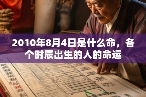 2010年8月4日是什么命，各个时辰出生的人的命运