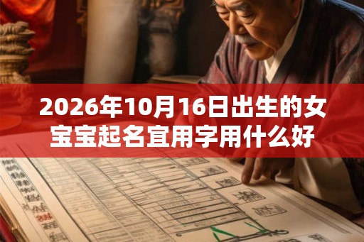 2026年10月16日出生的女宝宝起名宜用字用什么好