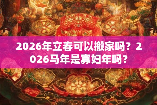 2026年立春可以搬家吗？2026马年是寡妇年吗？