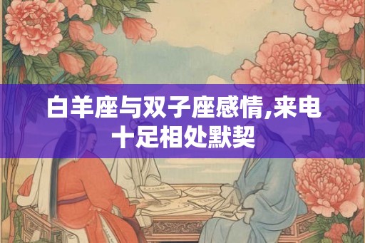 白羊座与双子座感情,来电十足相处默契