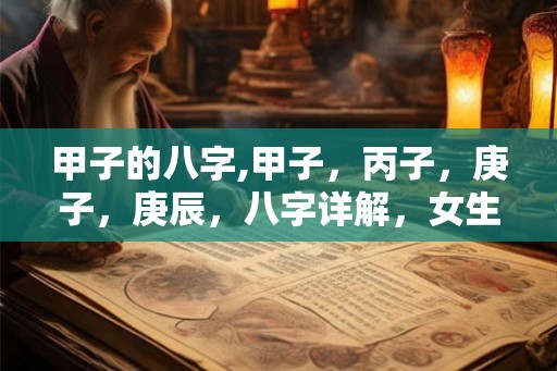 甲子的八字,甲子，丙子，庚子，庚辰，八字详解，女生