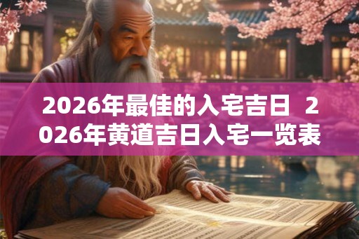 2026年最佳的入宅吉日 2026年黄道吉日入宅一览表 2026年最佳的入宅吉日 2026年黄道吉日入宅一览表