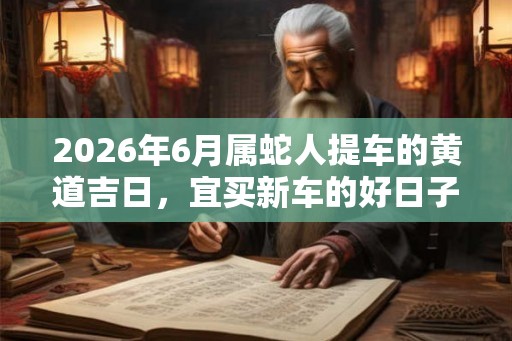 2026年6月属蛇人提车的黄道吉日，宜买新车的好日子