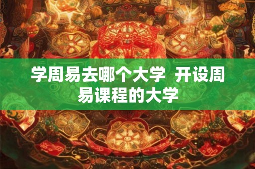 学周易去哪个大学  开设周易课程的大学