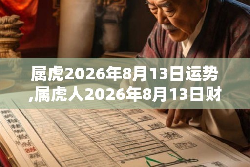 属虎2026年8月13日运势,属虎人2026年8月13日财运,生肖虎2026年8月13日运势