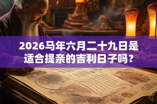 2026马年六月二十九日是适合提亲的吉利日子吗？