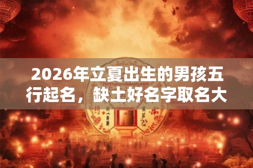 2026年立夏出生的男孩五行起名，缺土好名字取名大全