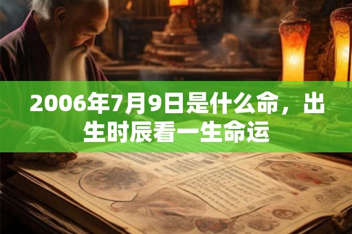2006年7月9日是什么命,出生时辰看一生命运 2006年7月9日是什么命,出生时辰看一生命运